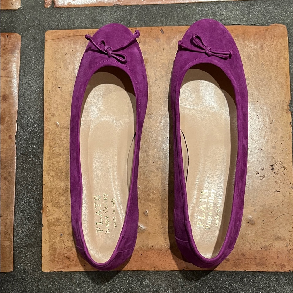 Purple Suede Flats with Bow from a store in Napa Valley